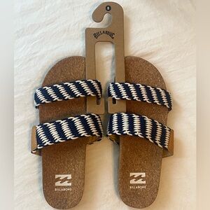 Billabong Navy and White Sandals Womens Size 8